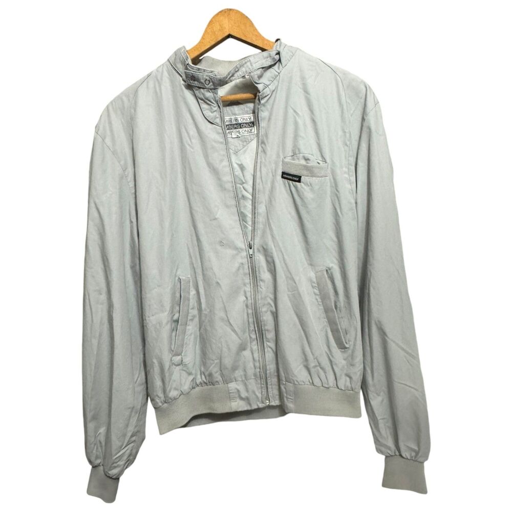 Vintage Members Only Jacket - Men’s 44L | Classic Grey Nylon Outerwear
